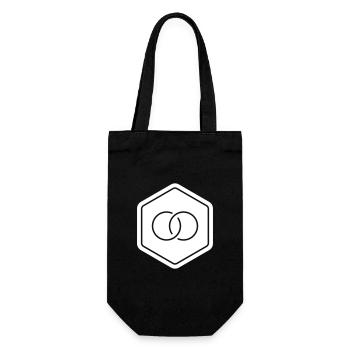 Discreet logo for the bachelor party – bride & groom - Gift Bag for Bottles - black - Front