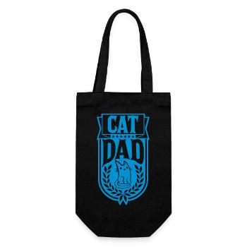 Katzen Papa Lorbeerkranz Design - Geschenkbeutel für Flaschen - Schwarz - Vorne