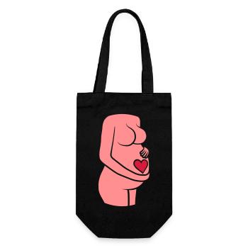Bébé Cœur Ventre Enceinte - Sac à bouteille - noir - Devant