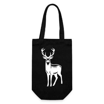 Hirsch Geweih Symbol Wappen Piktogramm Vektor - Geschenkbeutel für Flaschen - Schwarz - Vorne