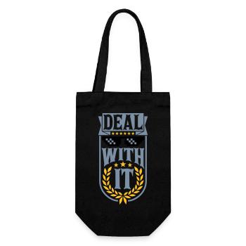 Deal with it Laurel Wreath - Gift Bag for Bottles - black - Front