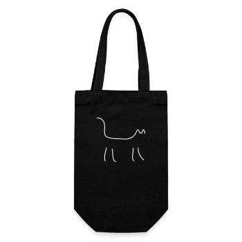 Katze - Geschenkbeutel für Flaschen - Schwarz - Vorne