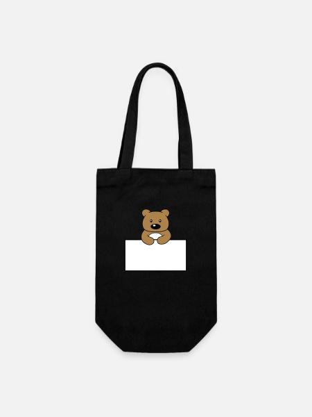 name schild rahmen text schreiben teddy grizzly ba - Geschenkbeutel für Flaschen - Schwarz