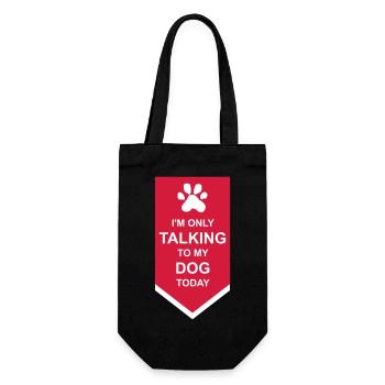 only talking to dog - Gift Bag for Bottles - black - Front