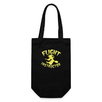 FLIGHT INSTRUCTOR witch on a broomstick - Gift Bag for Bottles - black - Front