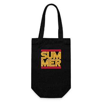 Rote Balken Summer Design Logo Palmen Text Wasser - Geschenkbeutel für Flaschen - Schwarz - Vorne