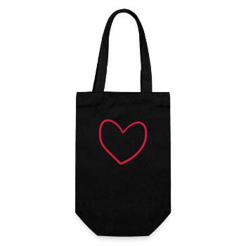 Heart Drawing - Gift Bag for Bottles - black - Front