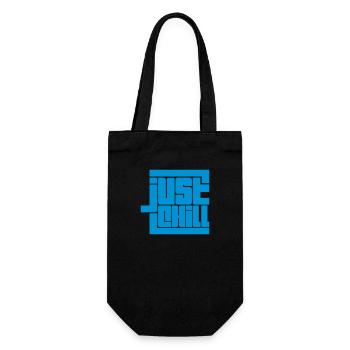 Spruch Just Chill Logo - Geschenkbeutel für Flaschen - Schwarz - Vorne