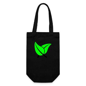 2 Green Beautiful Leaves Eco Spring Summer Nature - Gift Bag for Bottles - black - Front