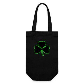 trèfle trois feuilles porte-bonheur symbole vert plante - Sac à bouteille - noir - Devant