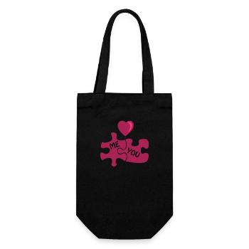 Puzzle Love - Gift Bag for Bottles - black - Front