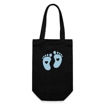 Baby feet - Gift Bag for Bottles - black - Front