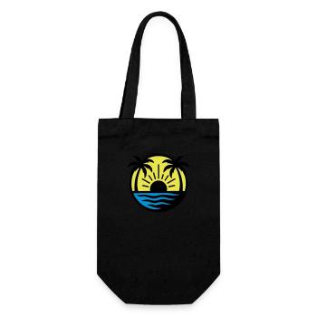 Palm Trees Beach Sunset - Gift Bag for Bottles - black - Front