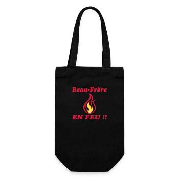 Schwager ON FIRE - Geschenkbeutel für Flaschen - Schwarz - Vorne