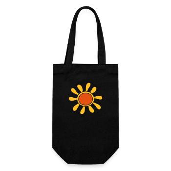 Kleine Sonnenblume Sonne Blume Hübsch Blümchen - Geschenkbeutel für Flaschen - Schwarz - Vorne