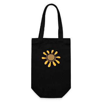 Kleine Sonnenblume Sonne Blume Hübsch Blümchen - Geschenkbeutel für Flaschen - Schwarz - Vorne