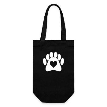 Paw Tracks – Love for Animals - Gift Bag for Bottles - black - Front