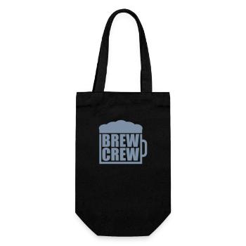 Saying Beer Glass Brew Crew - Gift Bag for Bottles - black - Front