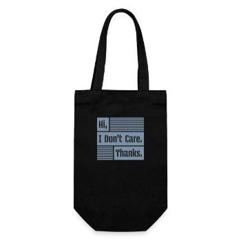 Hi I dont care - Geschenkbeutel für Flaschen - Schwarz - Vorne