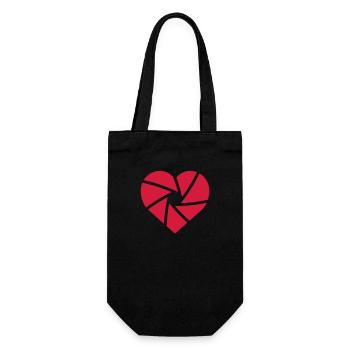 Photo Heart - Gift Bag for Bottles - black - Front
