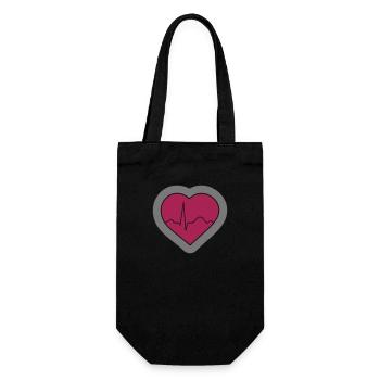 Heart - Gift Bag for Bottles - black - Front