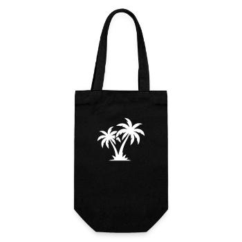 Icône de plage de palmiers - Sac à bouteille - noir - Devant