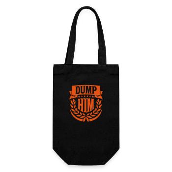 dump him Zitat Logo - Geschenkbeutel für Flaschen - Schwarz - Vorne