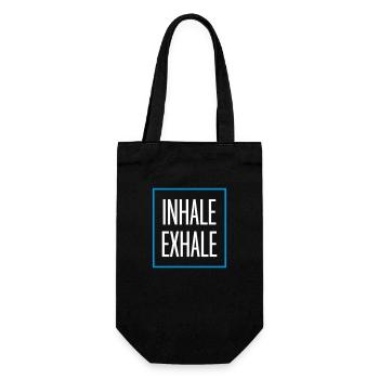 inhale exhale yoga quote - Gift Bag for Bottles - black - Front