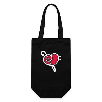 J’aime la musique L’amour la note de clé de basse cœur - Sac à bouteille - noir - Devant