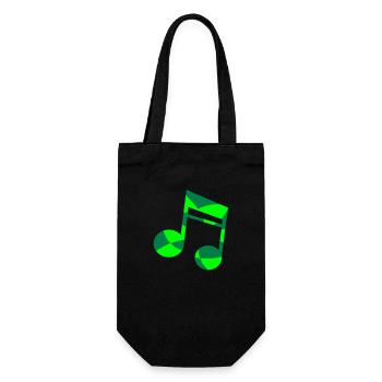 Green Music Note with Pattern Cool Party Music Note - Gift Bag for Bottles - black - Front