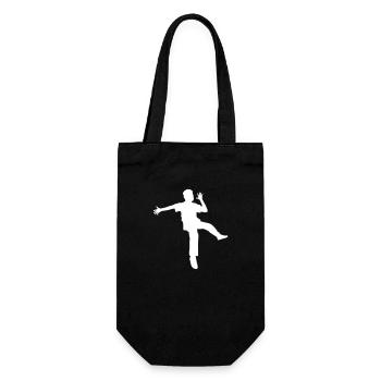 Man Celebrating And Dancing Silhouette Cool Party Fun - Gift Bag for Bottles - black - Front