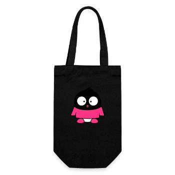 Cute Penguin Shirt Baby Child Toddler Shy - Gift Bag for Bottles - black - Front