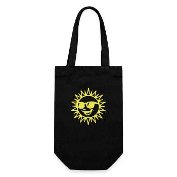 Sonne Sommer Symbol - Geschenkbeutel für Flaschen - Schwarz - Vorne
