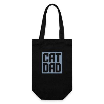 Design Schild Cat Dad - Geschenkbeutel für Flaschen - Schwarz - Vorne