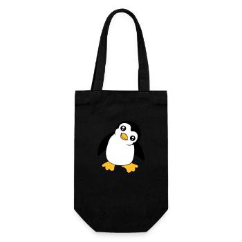 Pinguin Baby Süßer Kleiner Lustig Kind Vogel Liebe - Geschenkbeutel für Flaschen - Schwarz - Vorne