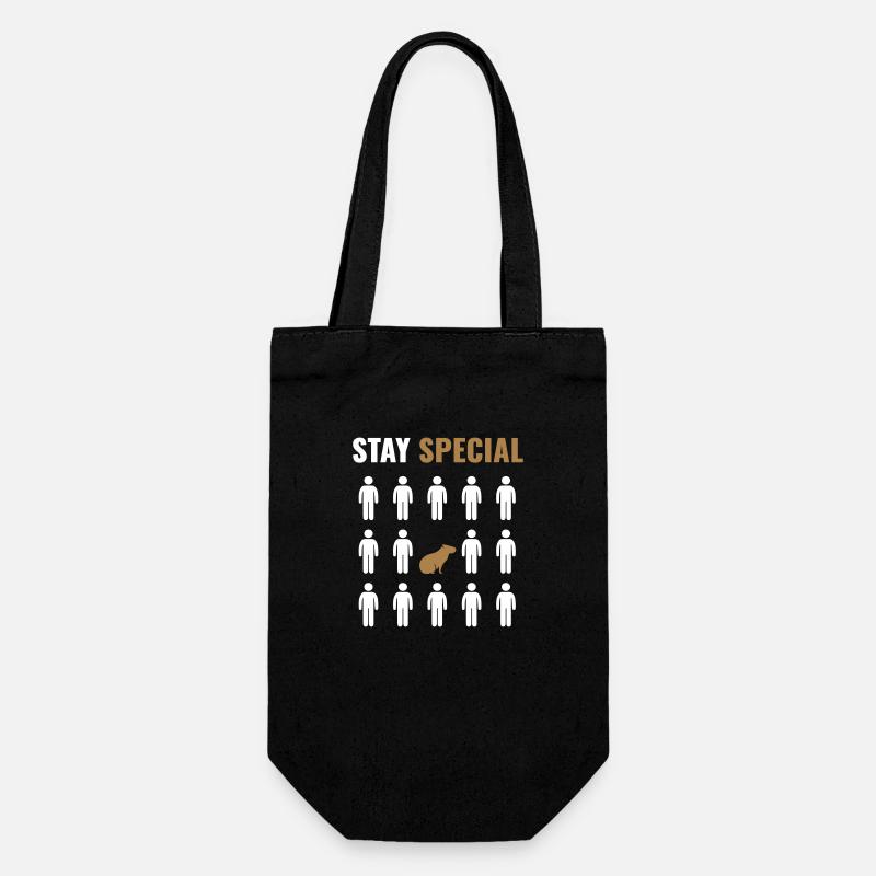STAY SPECIAL Capybara - Geschenkbeutel für Flaschen - Schwarz