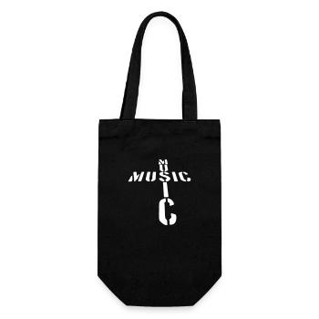 Music Zitat Musik Liebe Buchstaben Spruch Text - Geschenkbeutel für Flaschen - Schwarz - Vorne