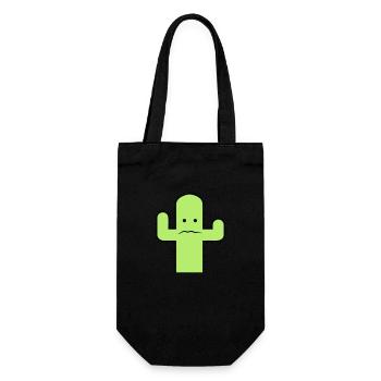 Cactus Face Fear Spikes Desert Funny Cacti - Gift Bag for Bottles - black - Front