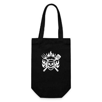 Grill crâne cuire flamme - Sac à bouteille - noir - Devant