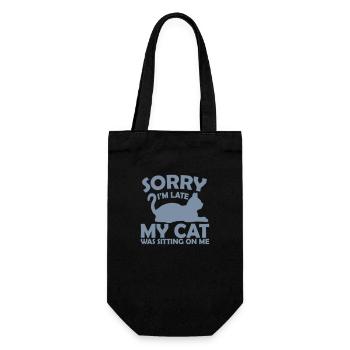 sorry cat was sitting - Gift Bag for Bottles - black - Front