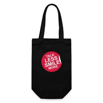 talk less smile more - Gift Bag for Bottles - black - Front