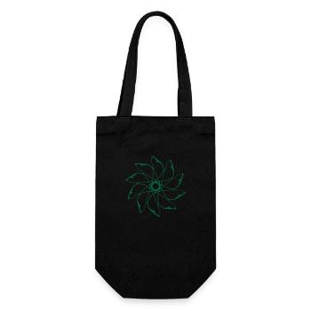 flower | Wind turbine | Mandala | Pattern Vectorgraphic - Gift Bag for Bottles - black - Front