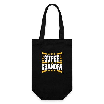 Super Grandpa Star Logo Best Grandpa Grandpa - Gift Bag for Bottles - black - Front