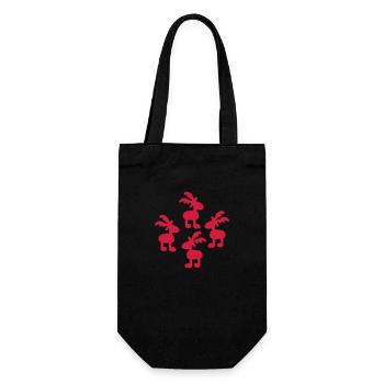 Funny moose for Christmas - Gift Bag for Bottles - black - Front