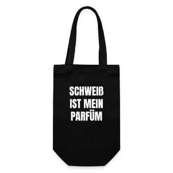 Schweiß ist mein Parfüm - Geschenkbeutel für Flaschen - Schwarz - Vorne