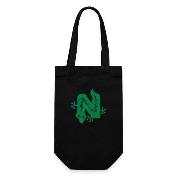 Snake | Snake | letter N | Vectorgraphic - Gift Bag for Bottles - black - Front