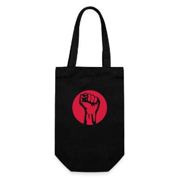 1 color - against capitalism working class war - Gift Bag for Bottles - black - Front