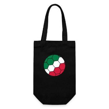 Flag Ball Italy Italian Football Fan Logo - Gift Bag for Bottles - black - Front