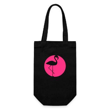 cool circle round logo silhouette outline flamingo cl - Gift Bag for Bottles - black - Front