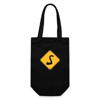 warning blindfold snake caution caution h - Gift Bag for Bottles - black - Front